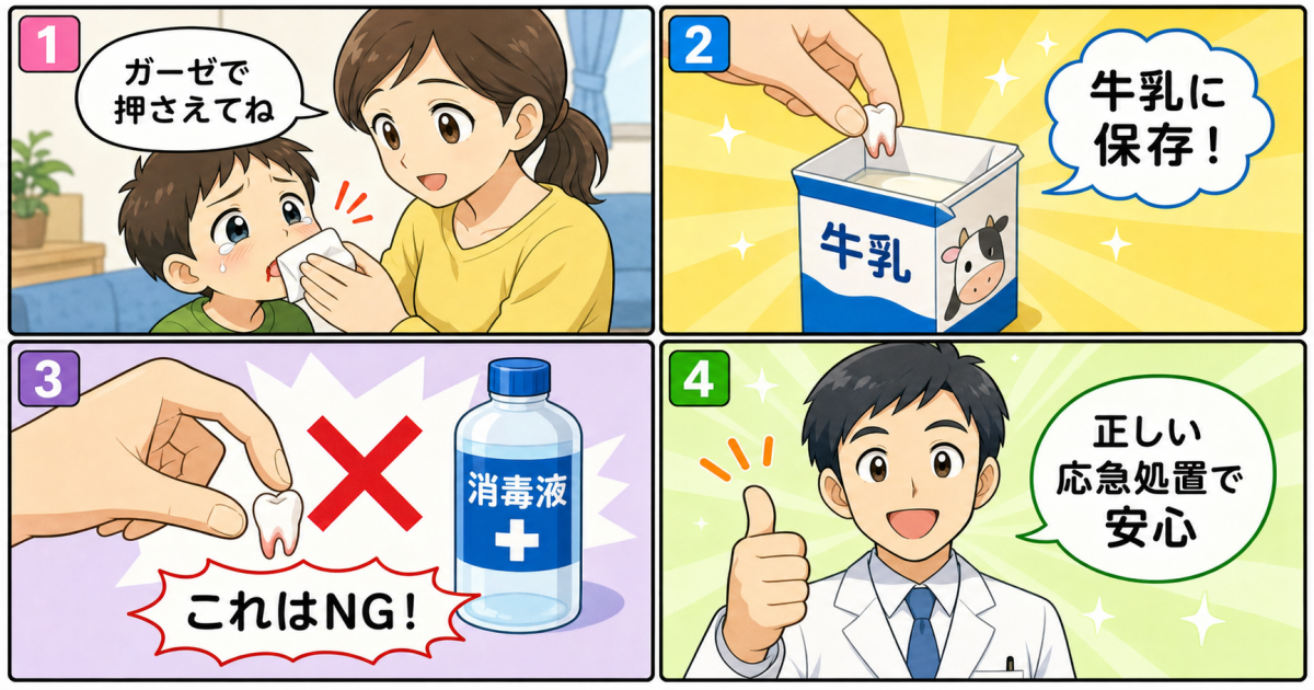 子供が転んで歯を打った直後の症状別チェックリスト——今夜受診か翌日でよいかの判断基準
