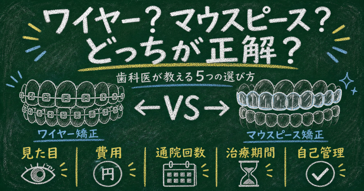 ワイヤーかマウスピースか迷う30代女性へ｜選び方5基準を歯科医が解説