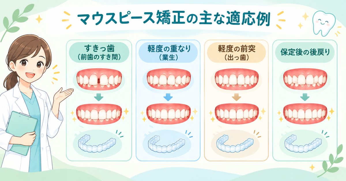 マウスピース矯正に向いている歯並びとは？代表的な4つの適応症例