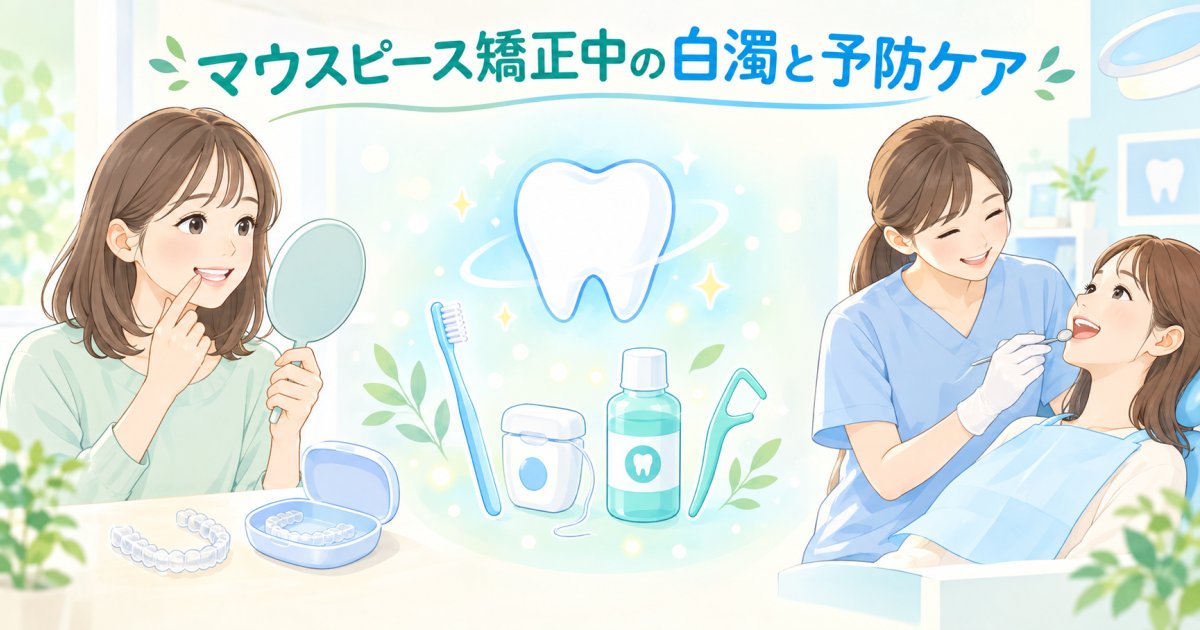 マウスピース矯正中の歯の白濁が気になる方へ|箕面萱野のむし歯予防