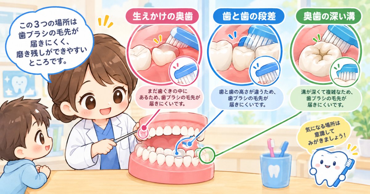 子供の歯がむし歯になりやすい理由は歯の発達段階と形にある