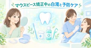 マウスピース矯正中の歯の白濁が気になる方へ｜箕面萱野のむし歯予防